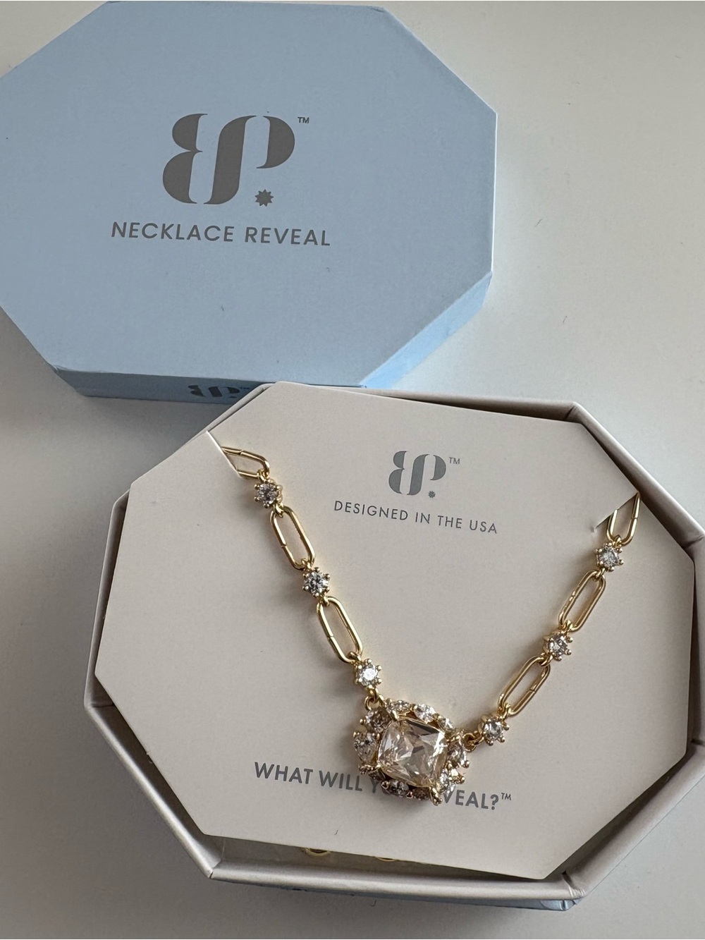 Bomb Party Back on The Chain Necklace NK96130 Diamond CZ Gold Plating